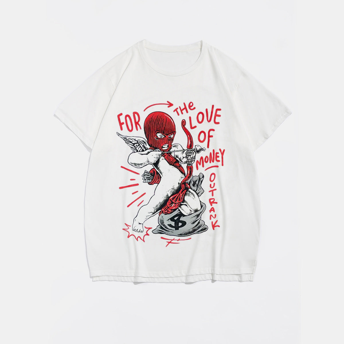 Big & Tall White Streetwear T-Shirt for big men view 2