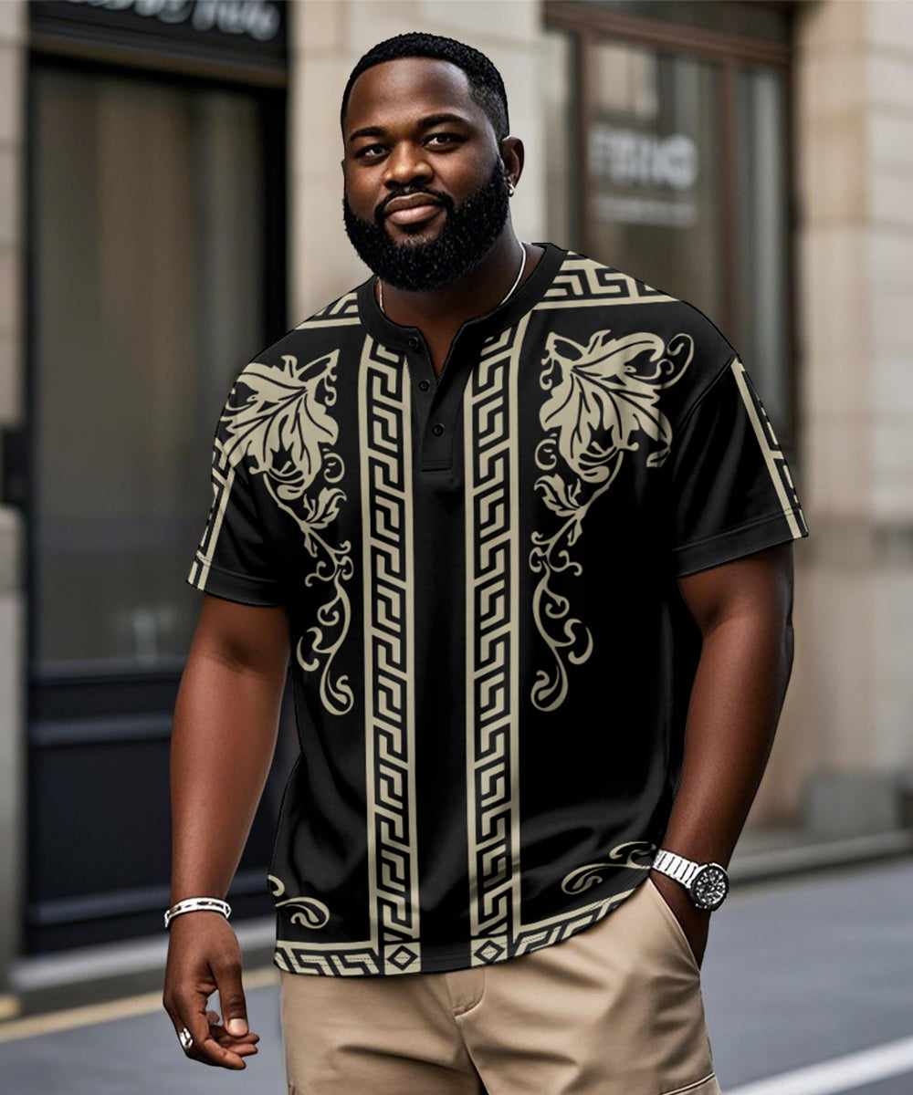 Big & Tall Black Vintage T-Shirt for big men view 2