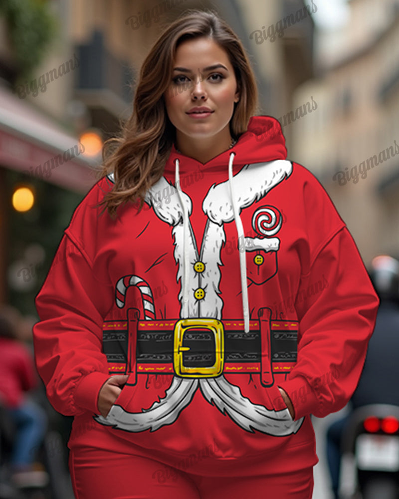 Big & Tall Red Business Casual Streetwear Hoodie for big men view 2