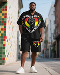 Big & Tall Juneteenth Graphic T-Shirt Shorts Set for big men view 1