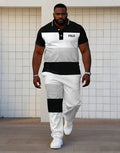 Big & Tall Black White Hawaiian Jeans for big men view 1
