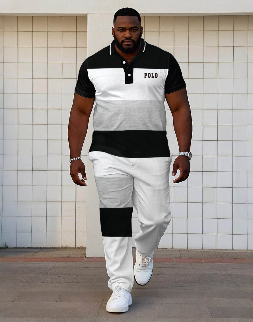 Big & Tall Black White Hawaiian Jeans for big men view 1