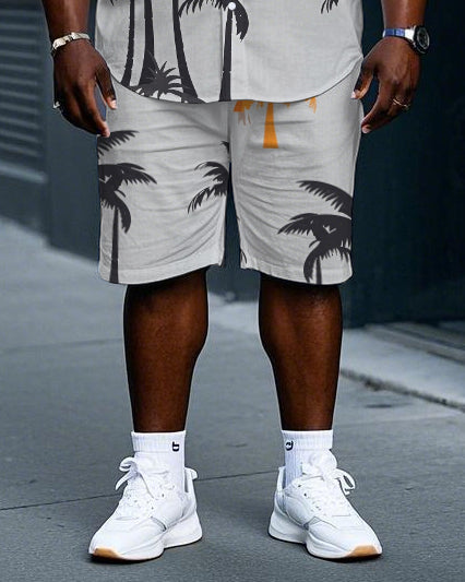 Big & Tall Hawaiian T-Shirt Shorts Set for big men view 3