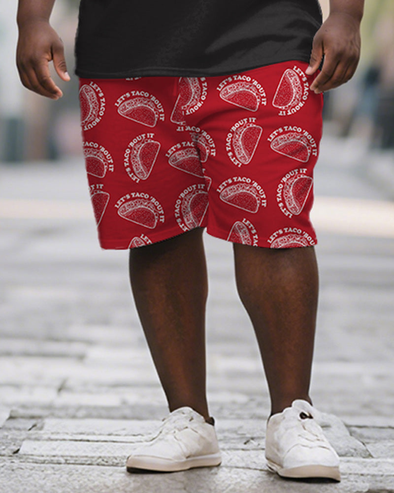 Big & Tall Graphic T-Shirt Shorts Set for big men view 3