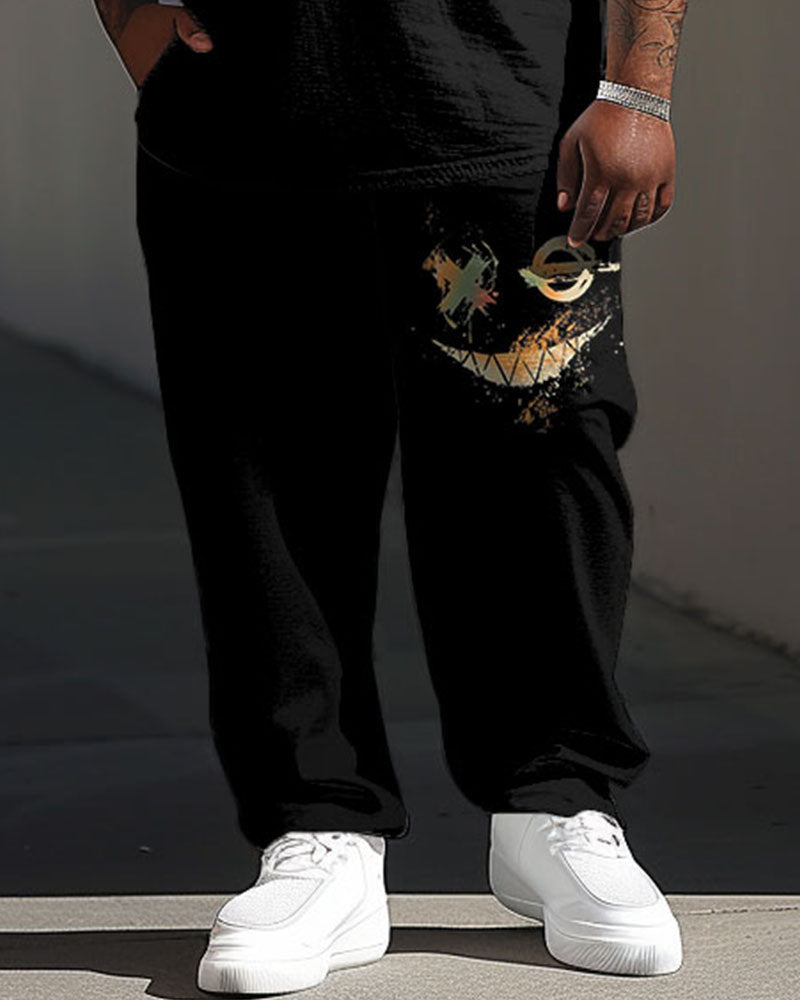 Big & Tall Graphic Graffiti T-Shirt Pants Set for big men view 3
