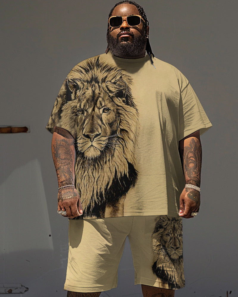 Big & Tall Graphic T-Shirt Shorts Set for big men view 1