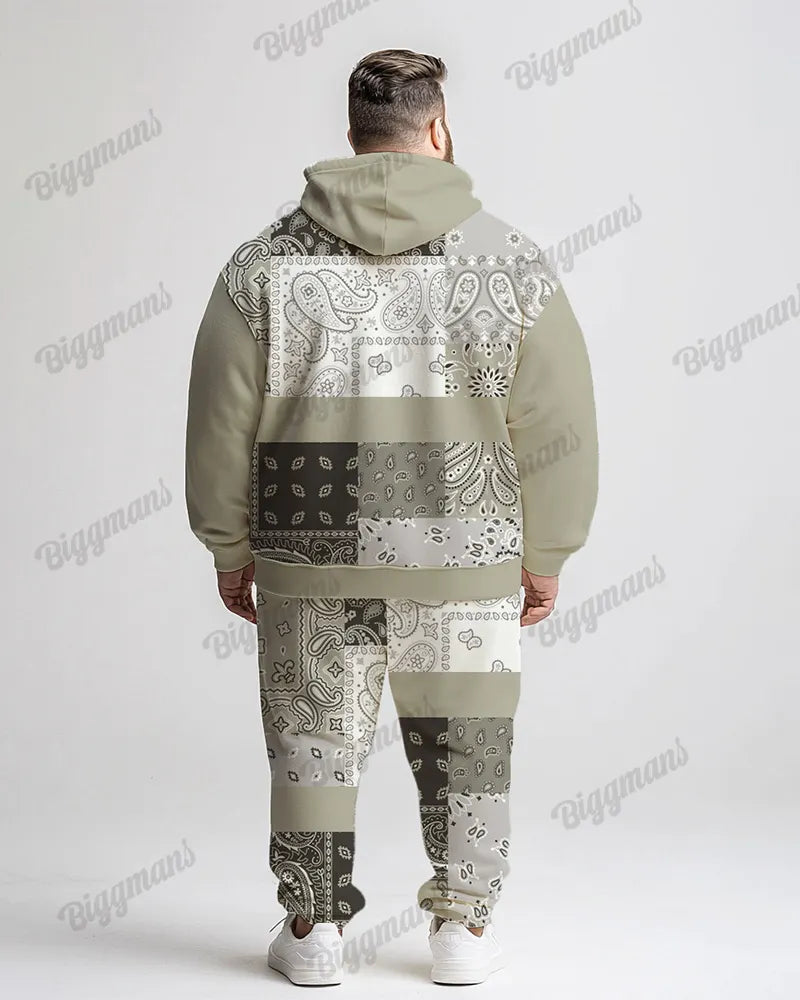 Big & Tall Streetwear Hoodie Sweatpants Set for big men view 2