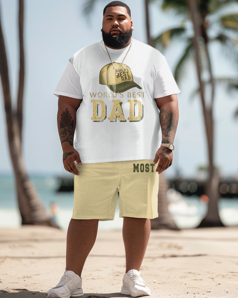 Big & Tall Graphic T-Shirt Shorts Set for big men view 1