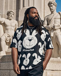 Big & Tall Black White Graphic T-Shirt for big men