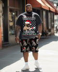 Big & Tall Graphic Streetwear T-Shirt Shorts Set for big men view 1