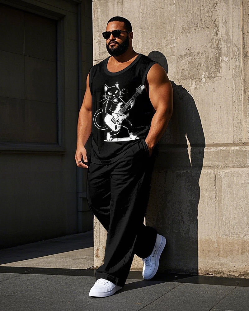 Big & Tall Streetwear Vest Pants Set for big men view 1