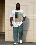 Big & Tall Colorblock T-Shirt Pants Set for big men view 1