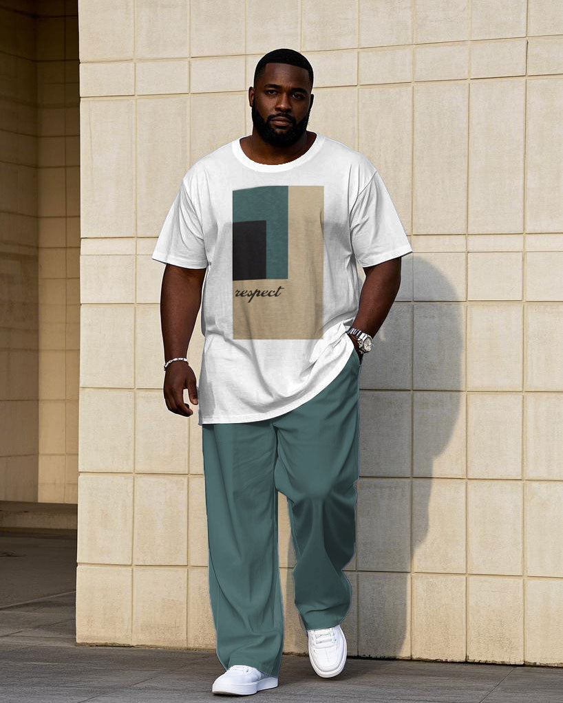Big & Tall Colorblock T-Shirt Pants Set for big men view 1