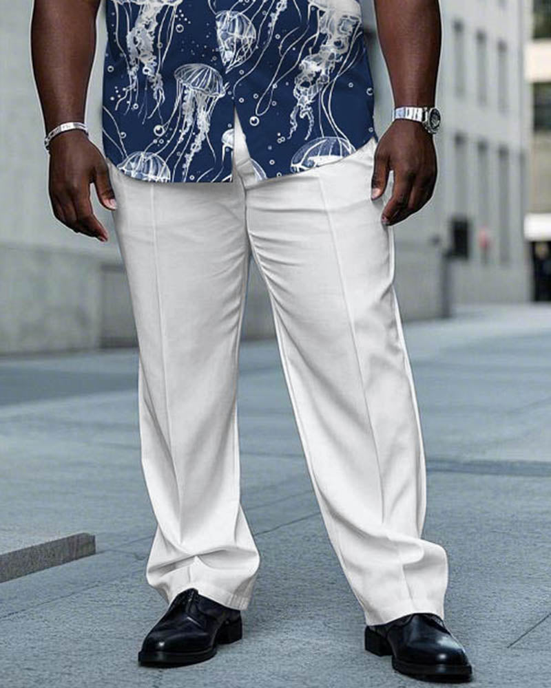 Big & Tall Hawaiian T-Shirt Pants Set for big men view 3