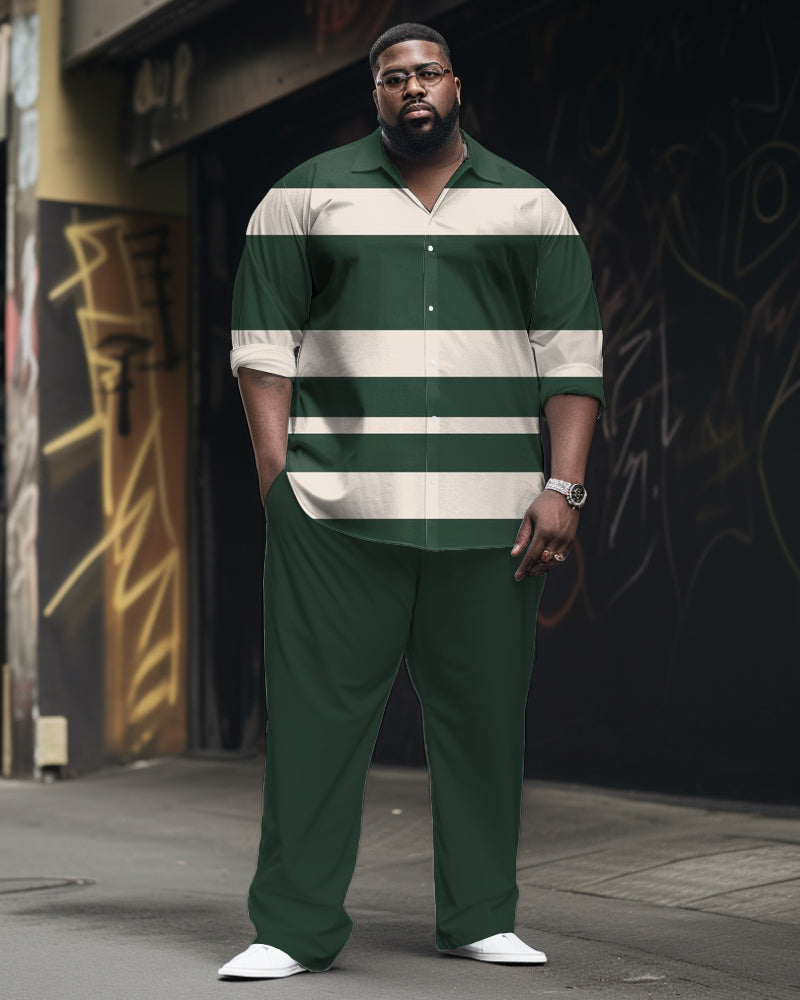 Big & Tall Striped Two-piece Set for big men view 1