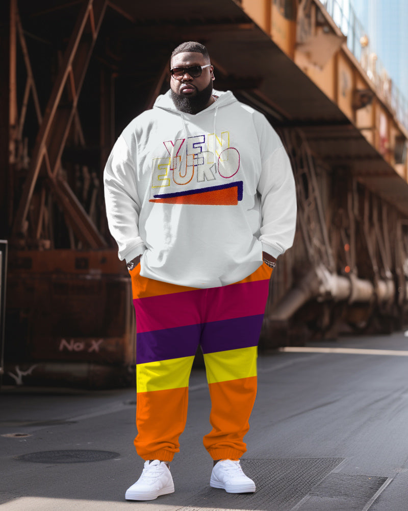 Big & Tall Colorblock Hoodie Sweatpants Set for big men view 1