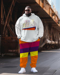 Big & Tall Colorblock Hoodie Sweatpants Set for big men view 1