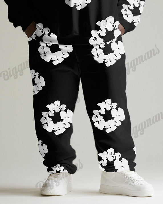 Big & Tall Graphic Hoodie Sweatpants Set for big men view 3