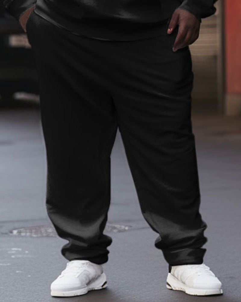 Big & Tall Solid Color Hoodie Sweatpants Set for big men view 7