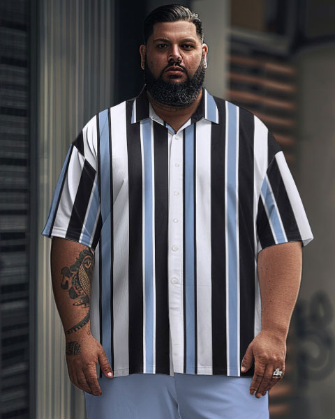 Big & Tall Striped Graphic Jeans for big men view 2