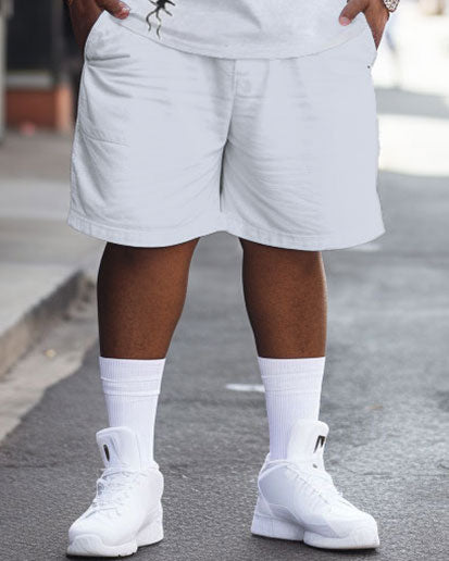 Big & Tall Skull T-Shirt Shorts Set for big men view 3