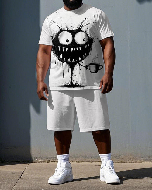 Big & Tall Graphic T-Shirt Shorts Set for big men view 1