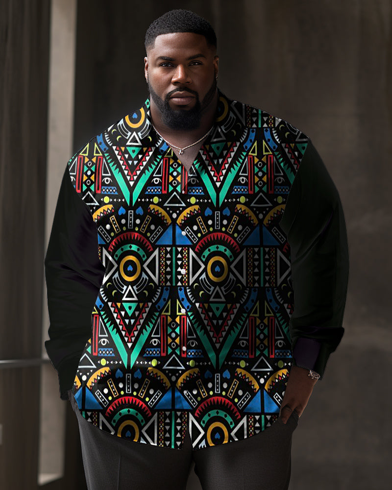 Big & Tall Black Graphic Short Sleeve Shirt for big men