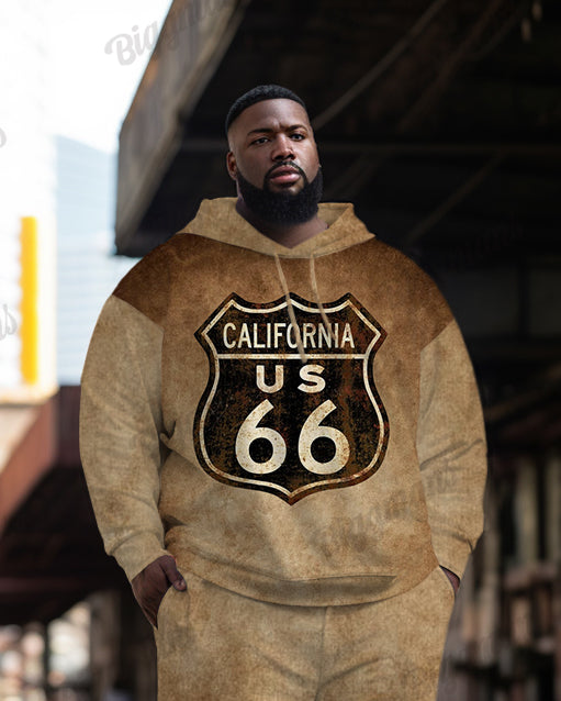 Big & Tall Western Streetwear Hoodie Sweatpants Set for big men view 2