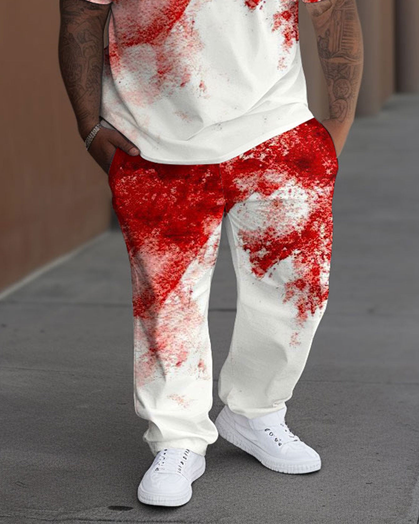 Big & Tall Graphic T-Shirt Pants Set for big men view 3