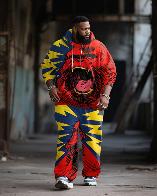 Big & Tall Graphic Graffiti Hoodie Sweatpants Set for big men view 1