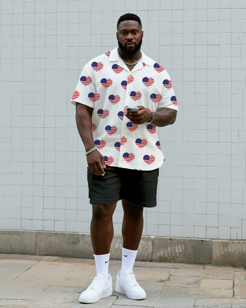 Big & Tall Graphic T-Shirt Shorts Set for big men view 1