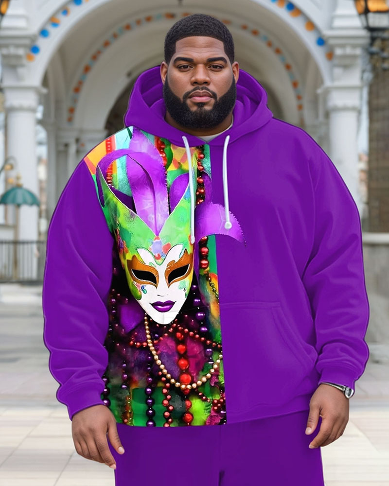 Big & Tall Purple Colorblock Hoodie for big men view 1