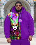 Big & Tall Purple Colorblock Hoodie for big men view 1