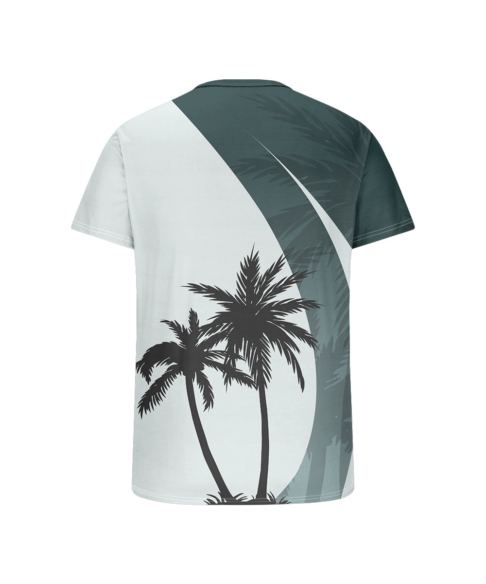 Big & Tall Green Hawaiian Colorblock T-Shirt for big men view 5