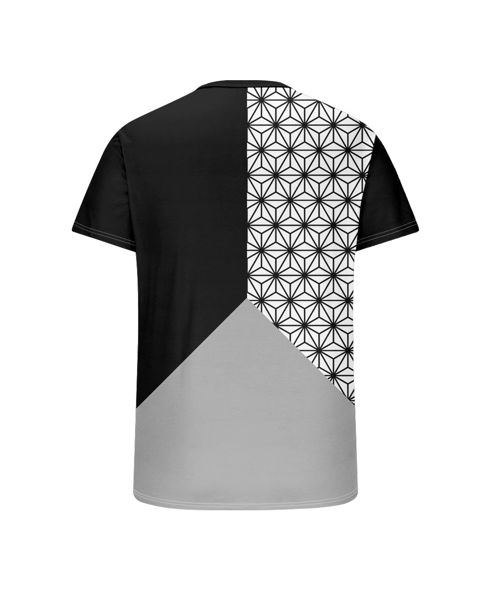 Big & Tall Black Geometric T-Shirt for big men view 5