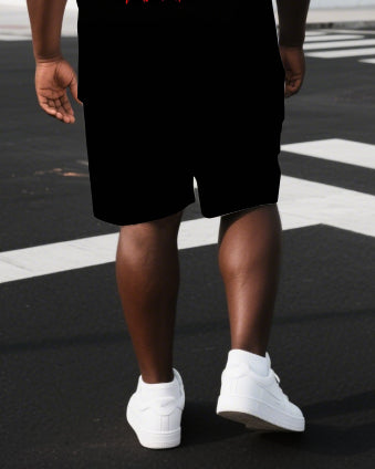 Big & Tall Graphic Streetwear Two-piece Set for big men view 3