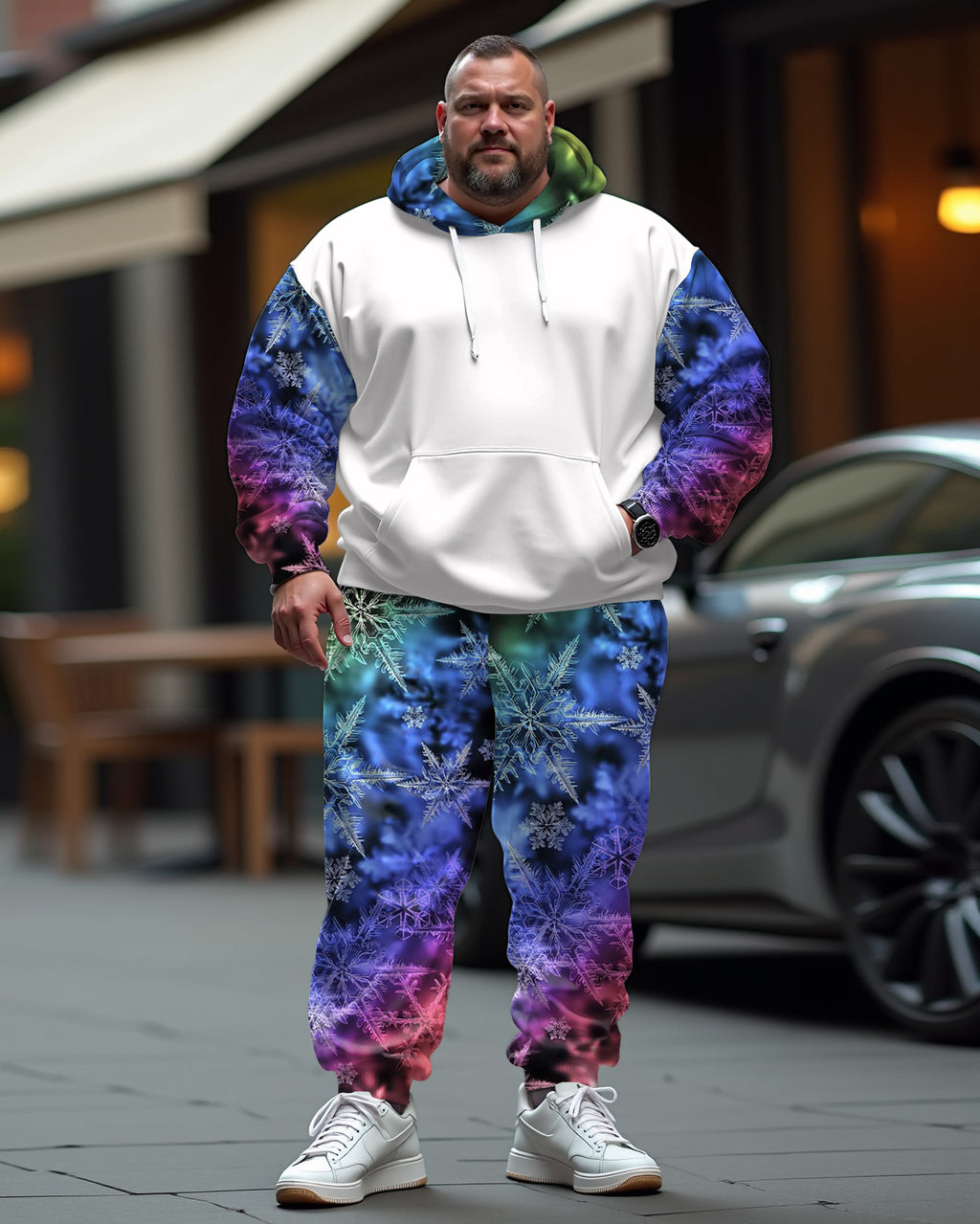 Big & Tall Hoodie Sweatpants Set for big men view 8