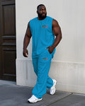 Big & Tall Graphic Vest Pants Set for big men view 1