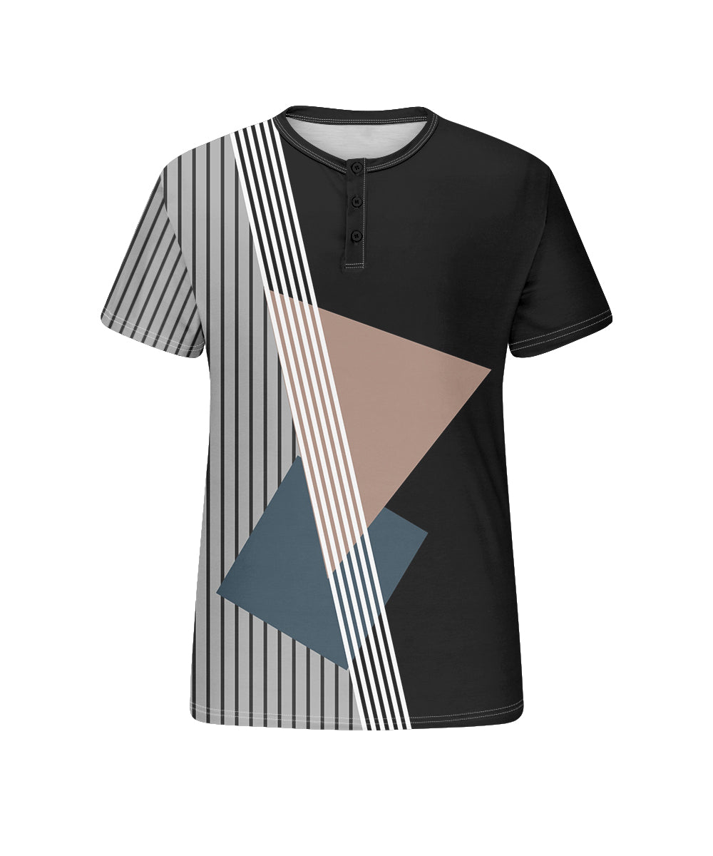 Big & Tall Black Striped Graphic T-Shirt for big men view 4