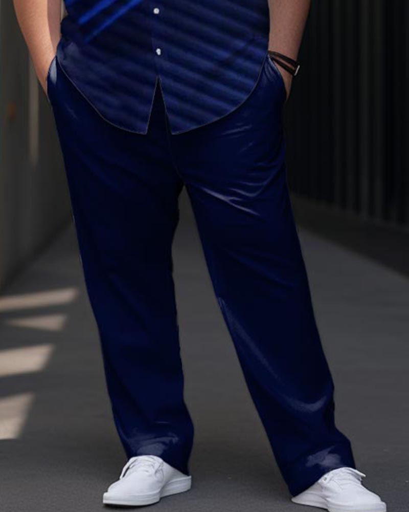 Big & Tall Gradient Graphic T-Shirt Pants Set for big men view 3