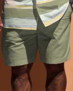 Big & Tall Colorblock Striped T-Shirt Shorts Set for big men view 3
