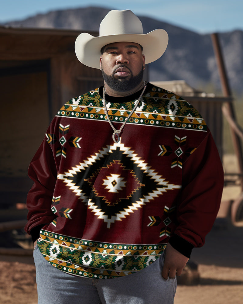 Big & Tall Red Western Colorblock Pants for big men