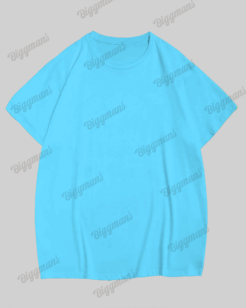 Big & Tall Blue Colorblock T-Shirt Shorts Set for big men view 5