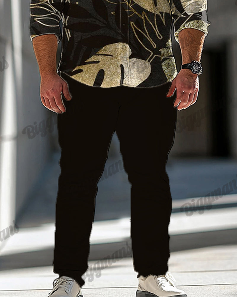 Big & Tall Hawaiian Streetwear T-Shirt Pants Set for big men view 3