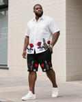 Big & Tall Floral T-Shirt Shorts Set for big men view 1