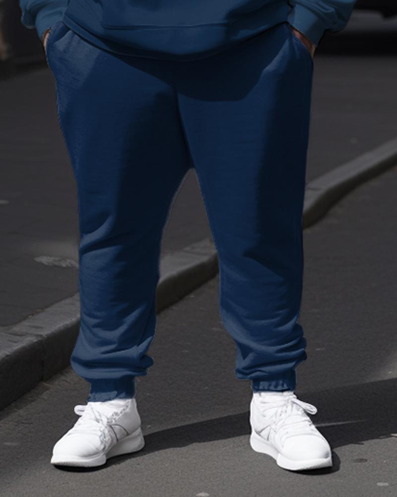 Big & Tall Colorblock Hoodie Sweatpants Set for big men view 3