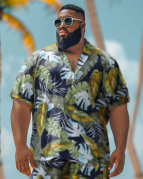 Big & Tall Hawaiian Graphic Floral Jeans for big men view 3