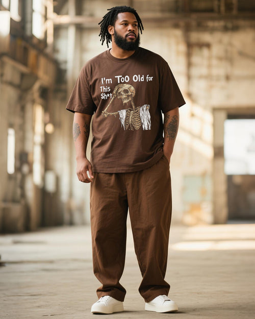 Big & Tall Graphic Graffiti T-Shirt Pants Set for big men view 1