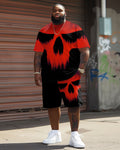 Big & Tall Graphic Streetwear T-Shirt Shorts Set for big men view 1