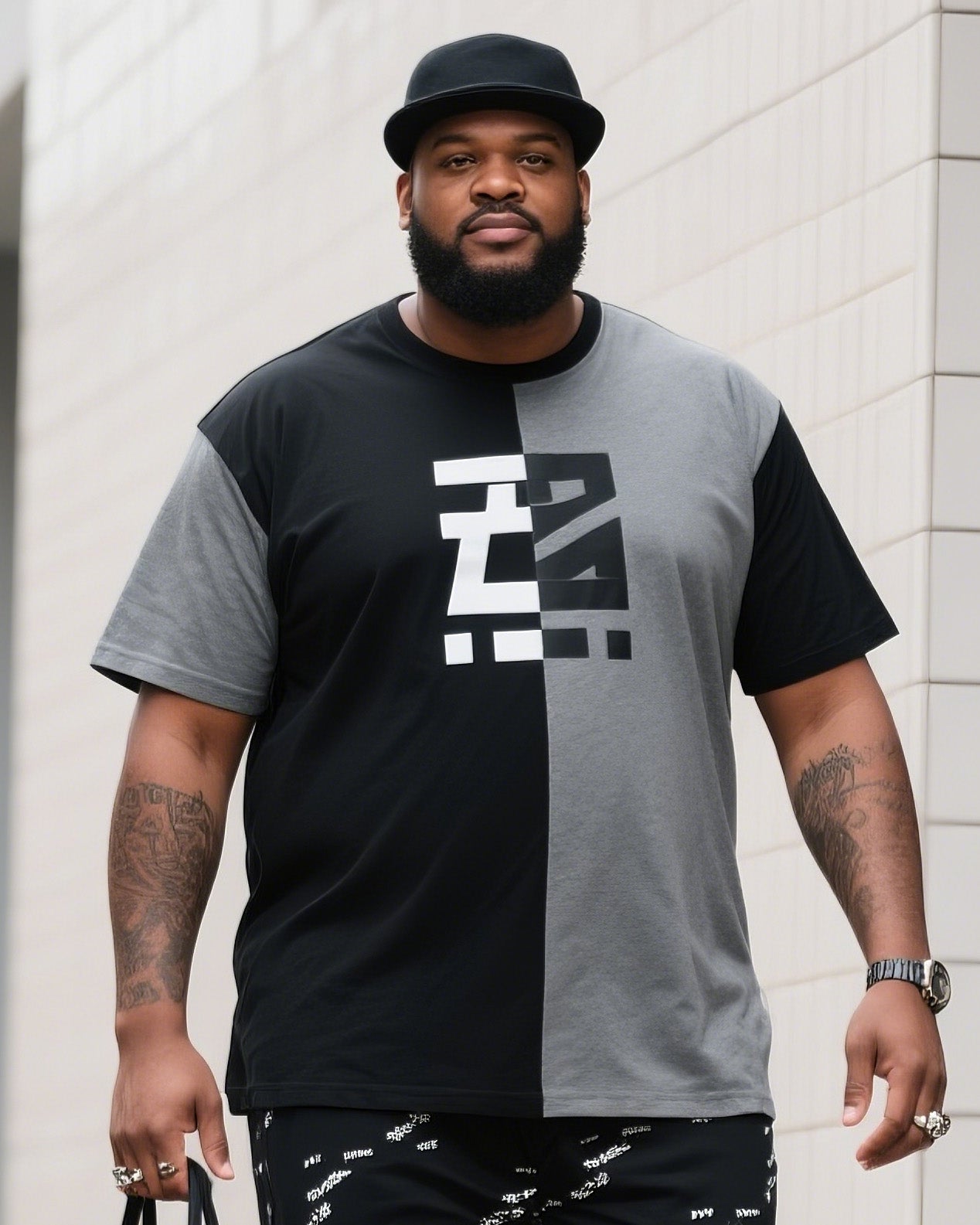 Big & Tall Streetwear Two-piece Set for big men view 2
